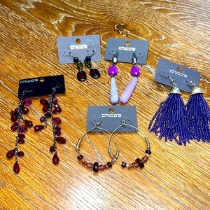 Lot of 5 purple hue earrings